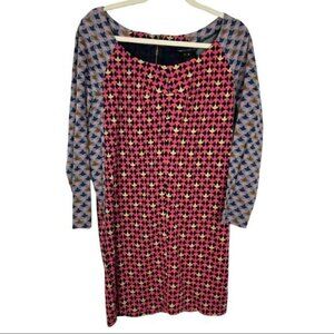 MARC BY MARC JACOBS COTTON Mixed Pattern Dress Long Sleeve Size Small